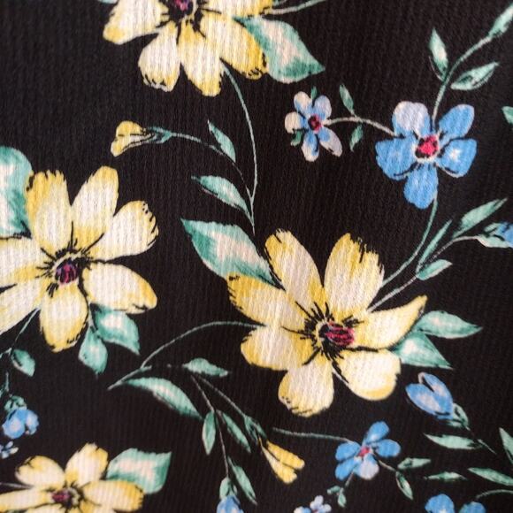 Marybelle Dia & Co NEW Black Floral Two-Tier Pull-On Flare Skirt Womens 3X Plus - Picture 4 of 11